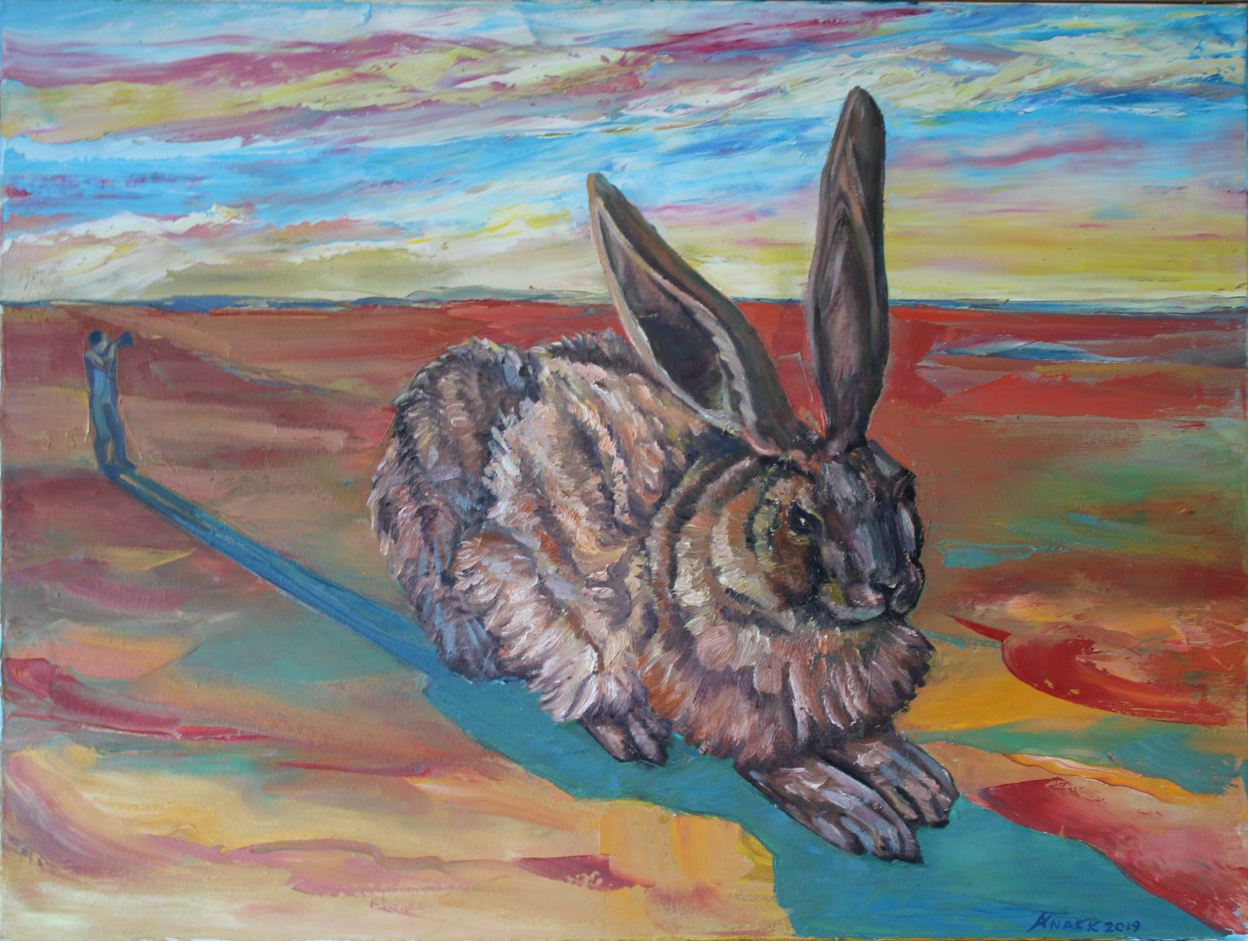 Kunstmalerei Der Taube  Künstler: Andrej Knack Jahr: 2019 Technik: Öl auf Leinwand Größe: ca. 80 × 50 cm