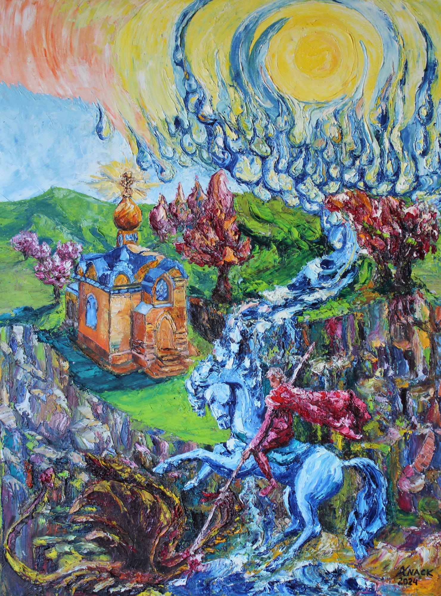 Kunstmalerei "Zorn"  Künstler: Andrej Knack Jahr: 2024 Technik: Öl auf Leinwand Größe: ca. 80 × 50 cm