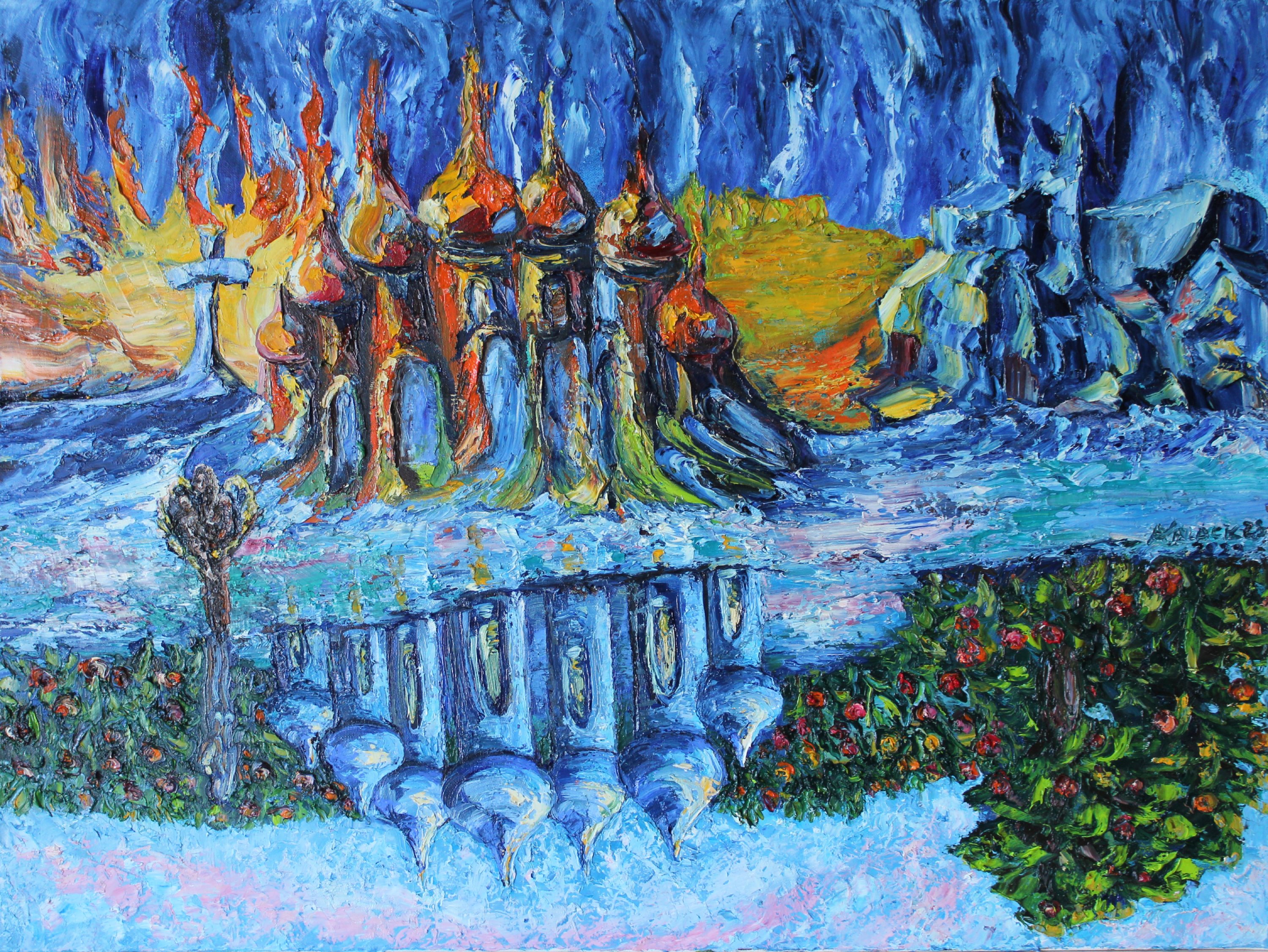 Kunstmalerei: Der Spiegel, Der Spiegel  Künstler: Andrej Knack Jahr: 2023 Technik: Öl auf Leinwand Größe: ca. 70 × 50 cm